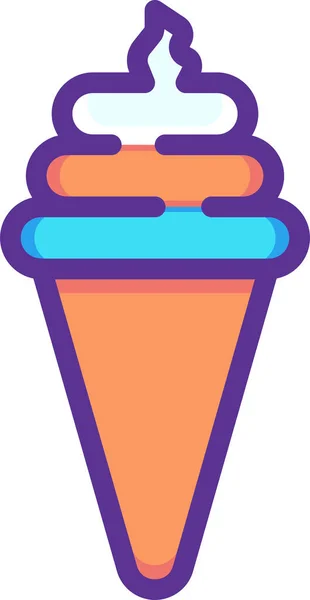 Cold Cone Kids Icon Filled Outline Style — Stock Vector