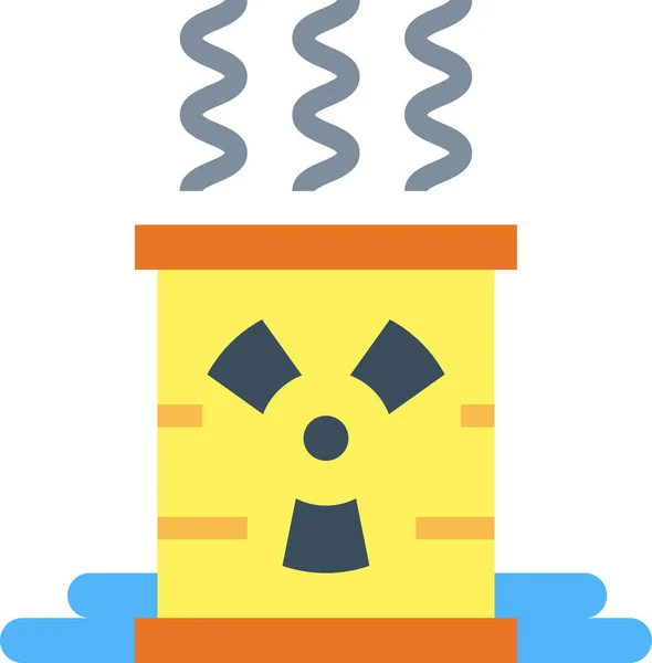 Energie Kernkraft Ikone Flachen Stil — Stockvektor