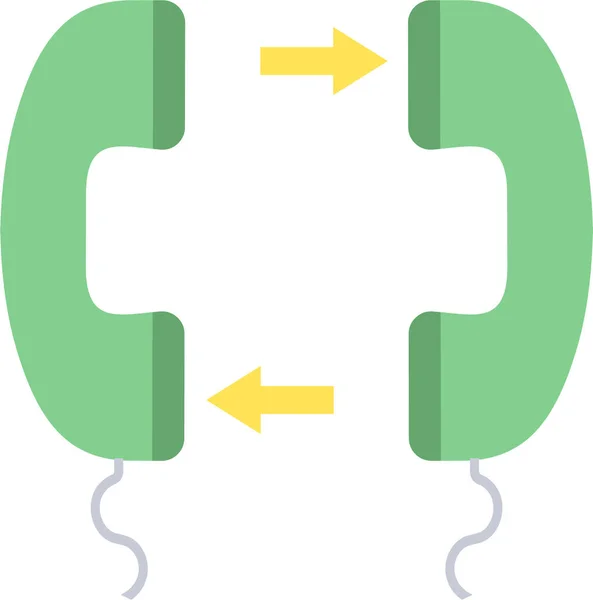 Icono Llamada Conversación Telefónica Estilo Plano — Vector de stock