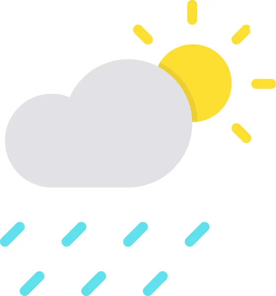 Хмарний Денний День Значок Плоскому Стилі — стоковий вектор