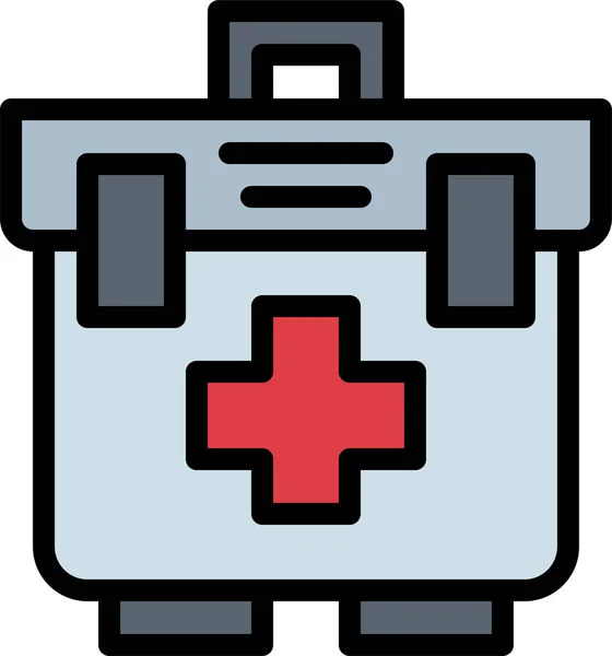 Aid First Hospital Icon Filled Outline Style — Stock Vector