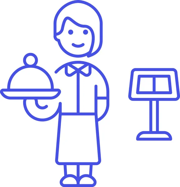 Serveuse Icône Restaurant Client Dans Catégorie Des Boissons Alimentaires — Image vectorielle