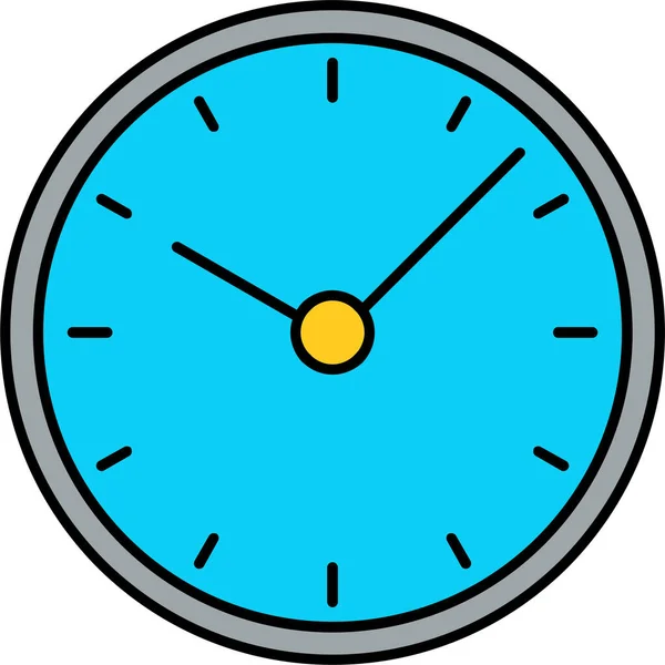 Иконка Времени Стене Часов Стиле Заполненного Контура — стоковый вектор