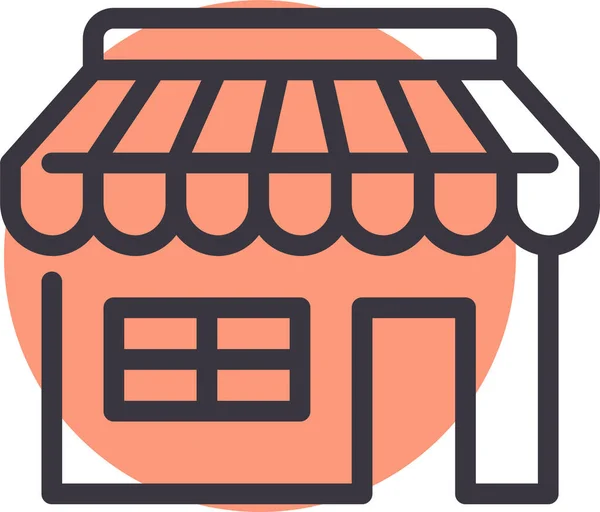 Mall Purchase Shop Icon Filled Outline Style — 图库矢量图片