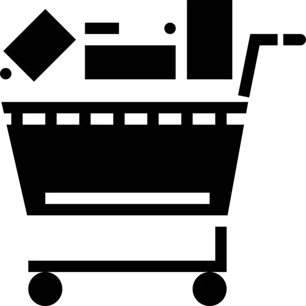 Cart Commerce Icon Solid Style — Stock Vector