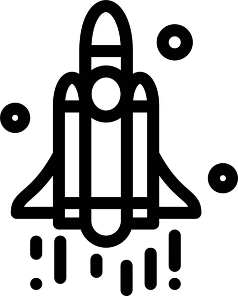 Иконка Ракетного Пространства Стиле Наброска — стоковый вектор