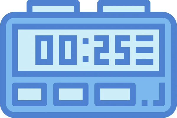 フルアウトラインスタイルの目覚まし時計デジタルアイコン — ストックベクタ