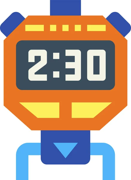 Chronometer Stopwatch Tijd Pictogram Platte Stijl — Stockvector