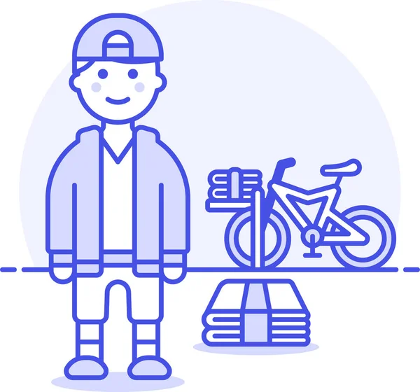 Paperboy Delivery Stack Icon Filled Outline Style — 图库矢量图片