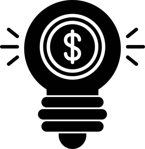 Lâmpada Lâmpada Ícone Dinheiro Estilo Sólido — Vetor de Stock