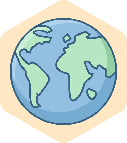 Χώρα Παγκόσμιο Εικονίδιο Στυλ Γεμάτο Περίγραμμα — Διανυσματικό Αρχείο