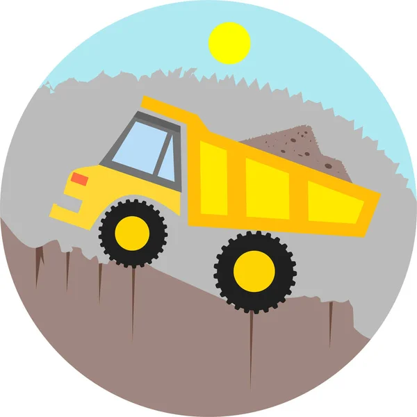 Ícone Equipamentos Construção Escavadores Estilo Plano —  Vetores de Stock