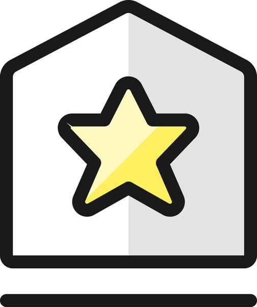 Award Badge Star Icon Filled Outline Style — Stock Vector