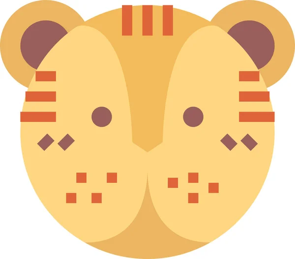 Animales Cara León Icono Estilo Plano — Vector de stock