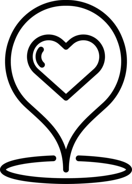 Lageplan Romantik Ikone Der Kategorie Liebe Romantik — Stockvektor