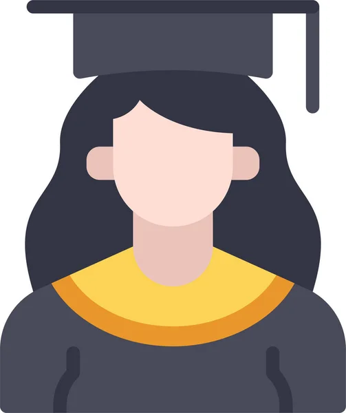 Avatar Girl Graduation Icon — Stock Vector
