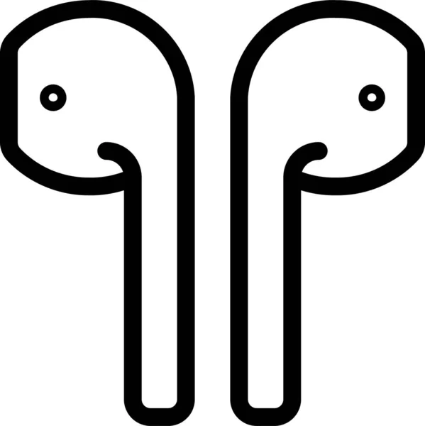 Airpods Auriculares Audio Icono Estilo Contorno — Vector de stock