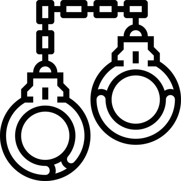 逮捕手铐监狱图标的轮廓风格 — 图库矢量图片