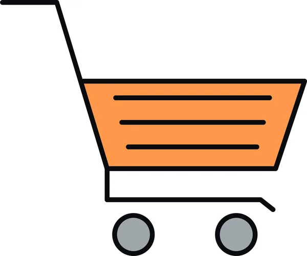 Trolley Basket Cart Icon Filled Outline Style — 스톡 벡터