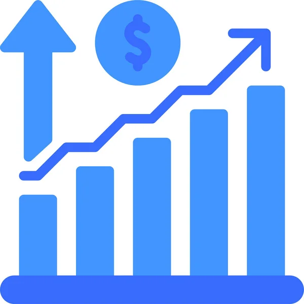 Ikona Wzrostu Wykresu — Wektor stockowy
