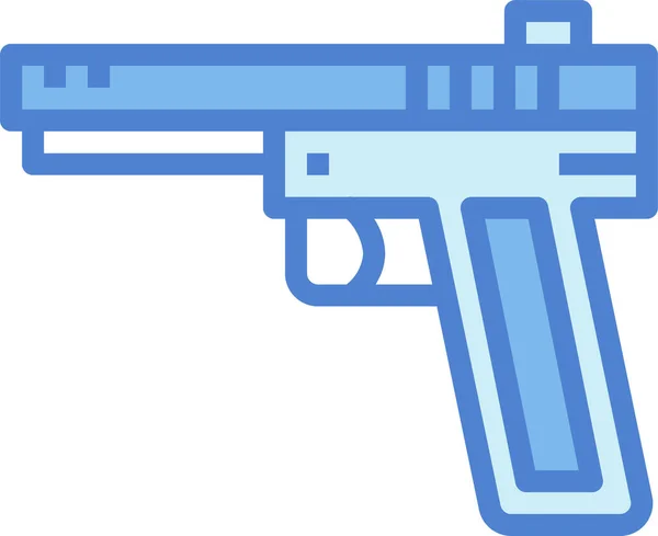 Pistola Pistola Guerra Icono Estilo Contorno Lleno — Vector de stock