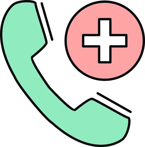 Contact Help Medical Icon Filled Outline Style — Stock Vector