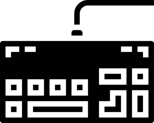 Computer Hardware Toetsenbord Pictogram Solide Stijl — Stockvector