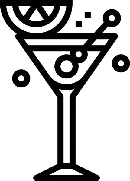 Ikona Koktajlu Alkoholowego Martini Zarysie — Wektor stockowy