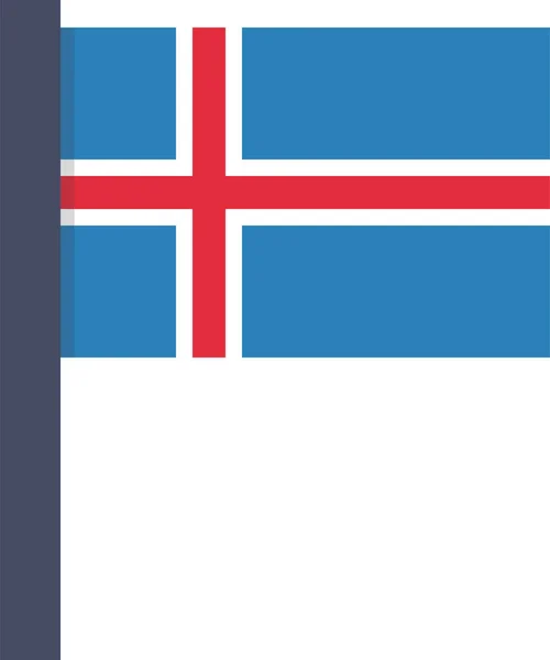 Drapeau Pays Iceland Icône Dans Style Plat — Image vectorielle