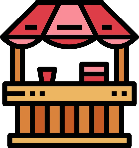 Иконка Продуктового Ларька Стиле Заполненного Контура — стоковый вектор