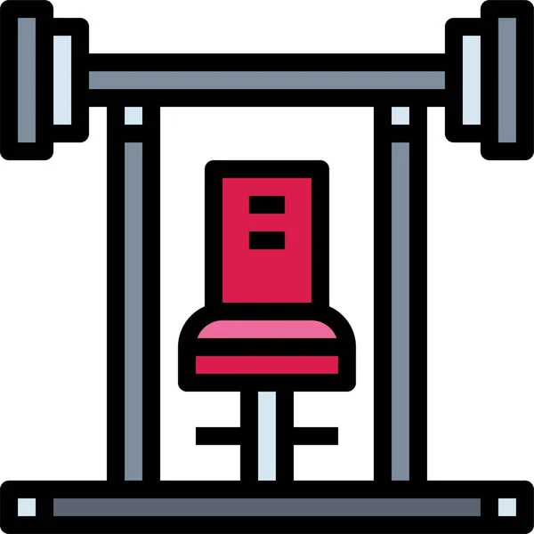 Ikona Fitness Ławce Treningowej Stylu Wypełnionym — Wektor stockowy