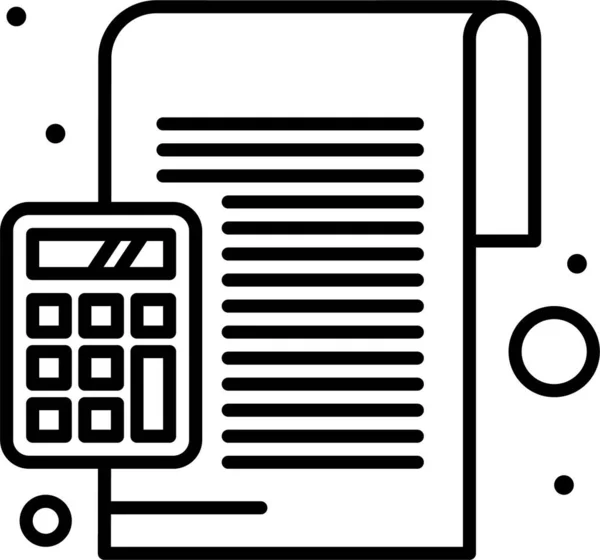 Calcul Comptable Icône Calcul Dans Style Contour — Image vectorielle