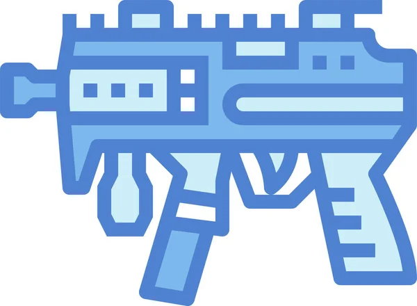 Ikona Pistoletu Maszynowego Kategorii Wojskowo Wojennej — Wektor stockowy