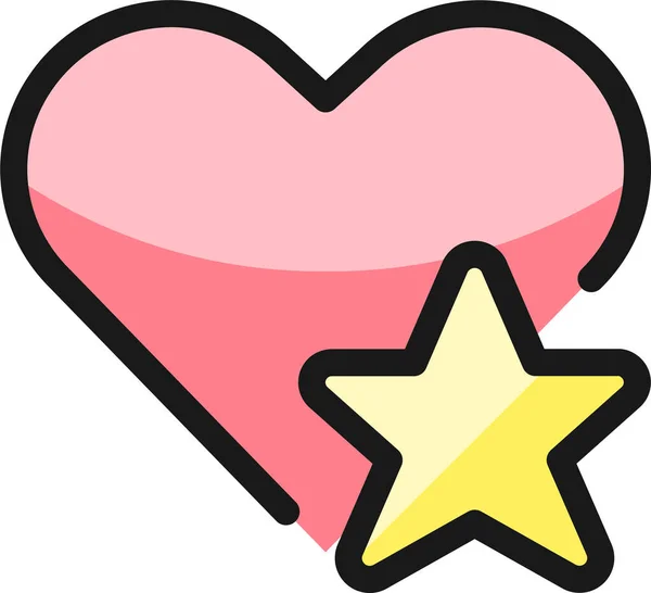 Love Star Icon Filled Outline Style — Stock Vector