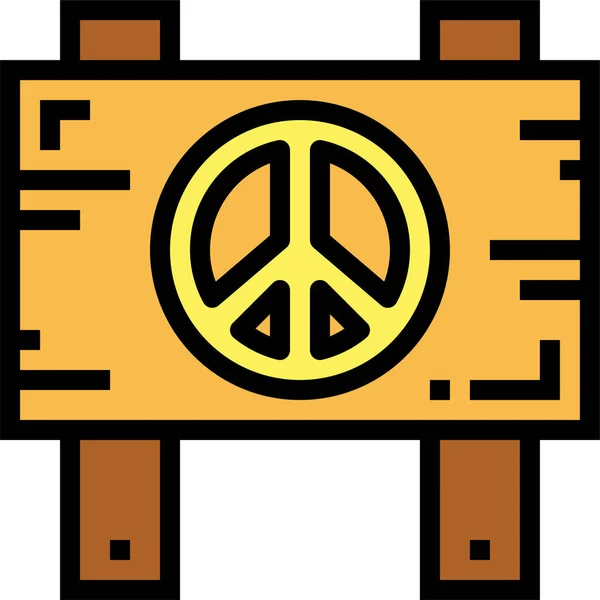 Location Peace Sign Icon Filled Outline Style — 스톡 벡터