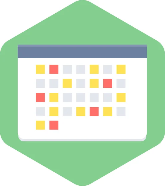 Fecha Calendario Evento Icono Estilo Plano — Vector de stock