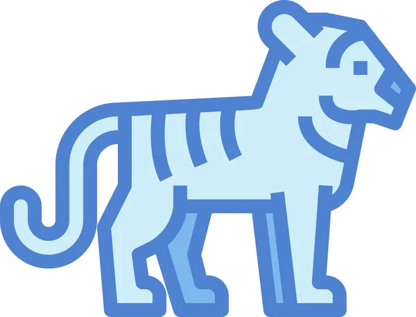 Ikona Fauny Flory Ssaka Tygrysa Stylu Wypełnionym — Wektor stockowy