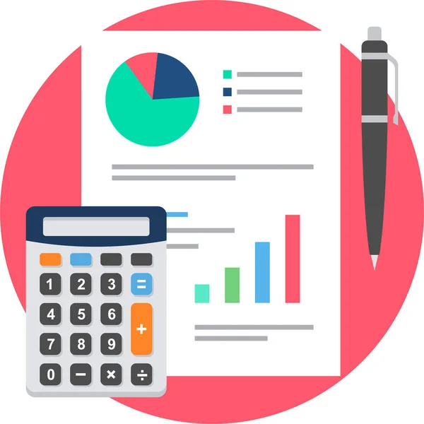 Calc Calculadora Icono Datos Estilo Insignia — Archivo Imágenes Vectoriales