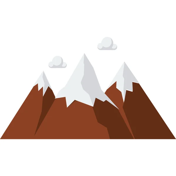 Aventura Paisaje Montaña Icono Estilo Plano — Vector de stock