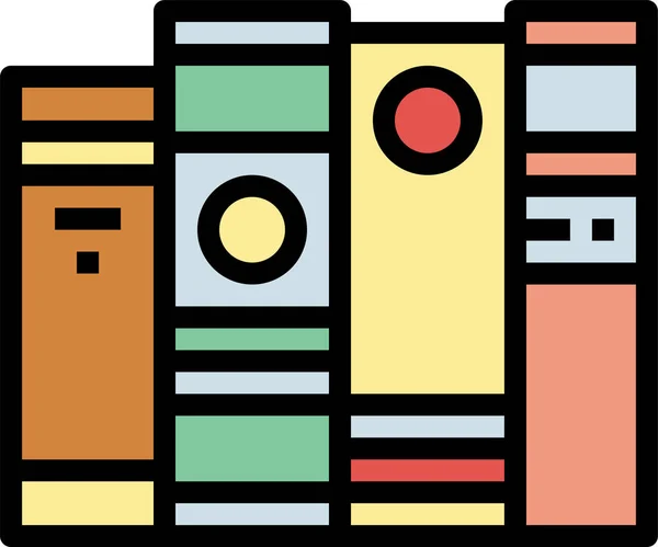 Buch Bildungsbibliothek Icon Ausgefüllten Umrissen Stil — Stockvektor