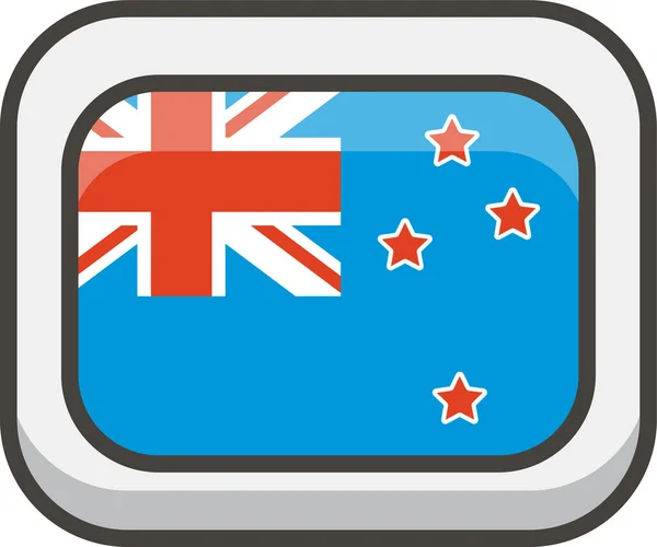 Flagga Nya Zealand Ikon Fylld Kontur Stil — Stock vektor