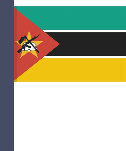 Country Flag Mozambique Icon Flat Style — Stock Vector