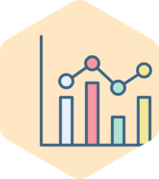 Elemzés Üzleti Chart Ikon Kitöltött Vázlatos Stílusban — Stock Vector