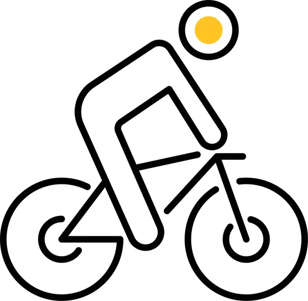 Persona Bicicleta Icono Bicicleta — Vector de stock