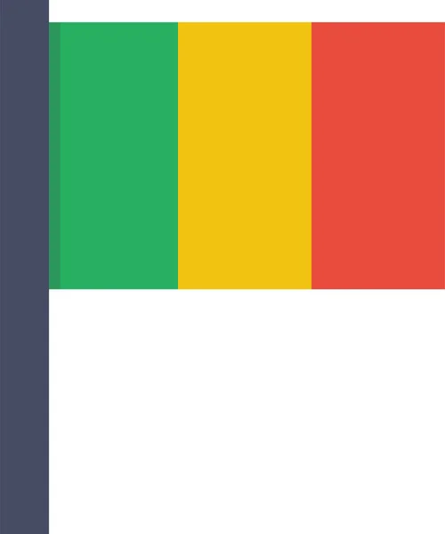 Land Flagga Mali Ikon Platt Stil — Stock vektor