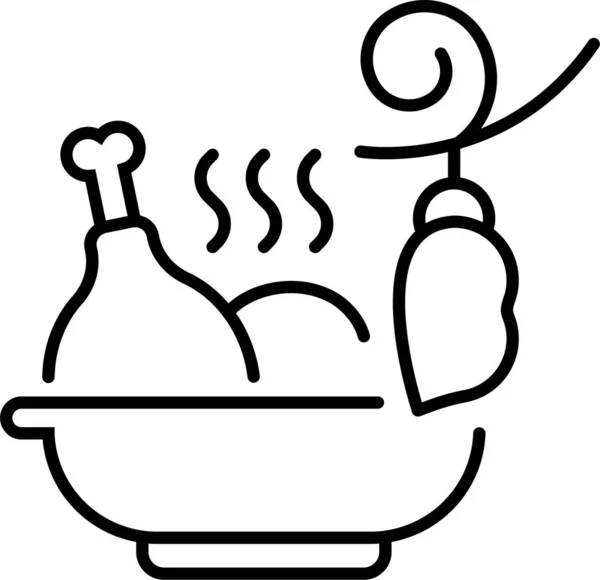 Pollo Garbanzos Alimento Icono — Vector de stock