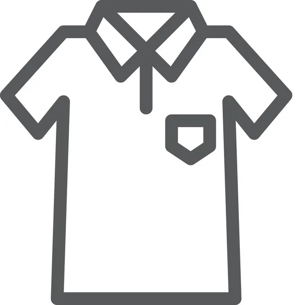 Poloshirt Kleidung Ikone Outline Stil — Stockvektor