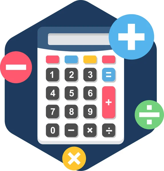 Calculadora Calc Ícono Matemático — Vector de stock