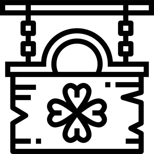 Trébol Culturas Irlandés Icono Estilo Esquema — Archivo Imágenes Vectoriales