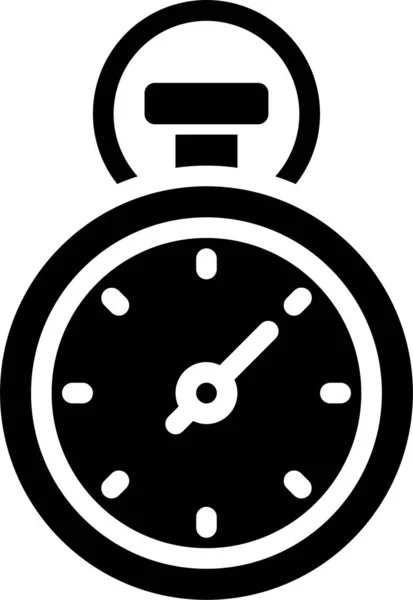 Alarma Icono Del Reloj Alerta Estilo Sólido — Vector de stock